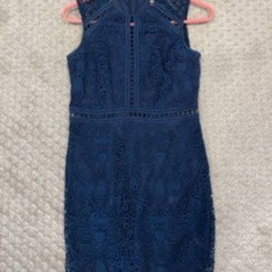 AQUA. XS Lace Navy Dress.